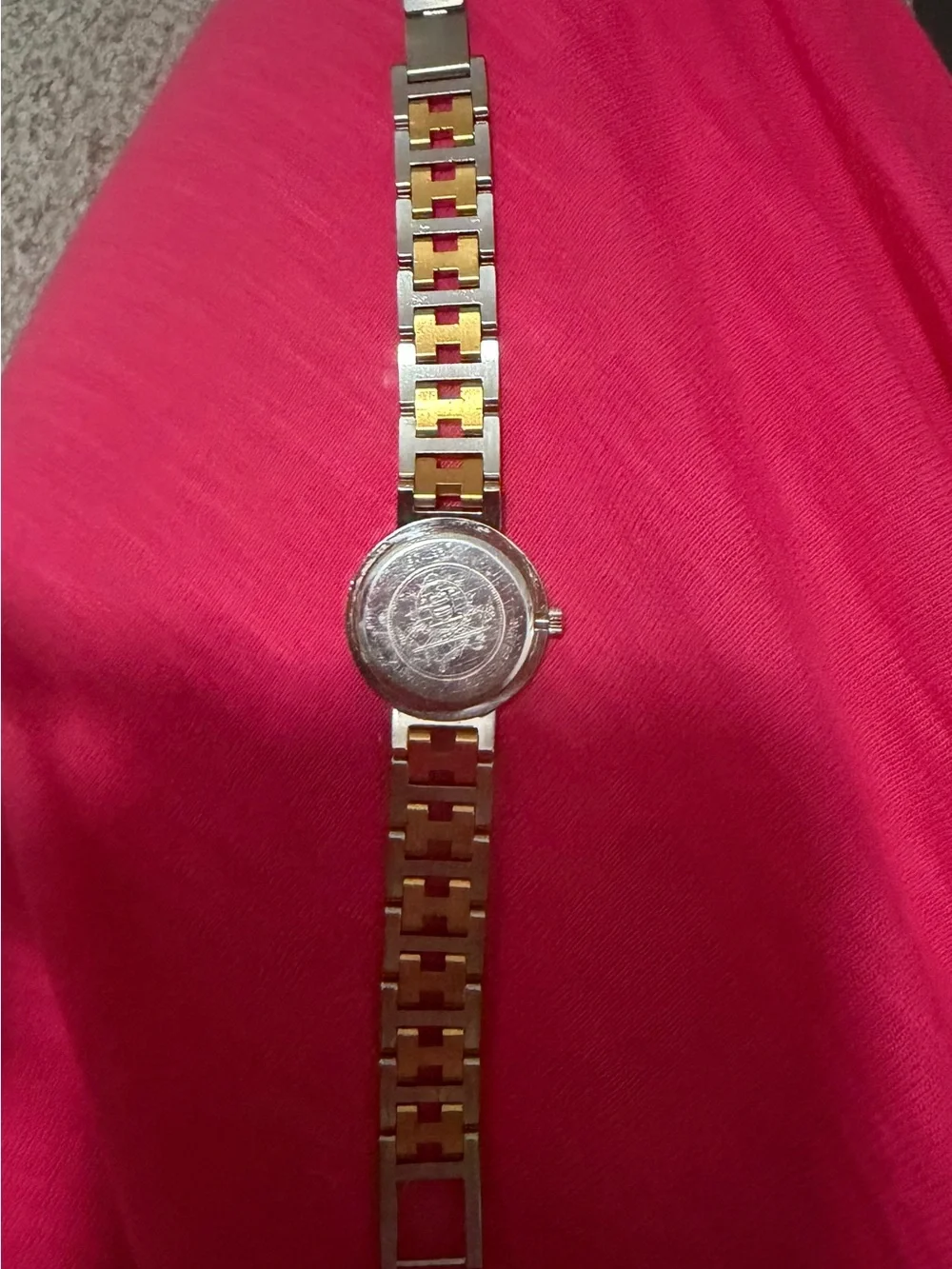 “Preloved” Hermes Clipper TwoTone Watch with Interlocking Links